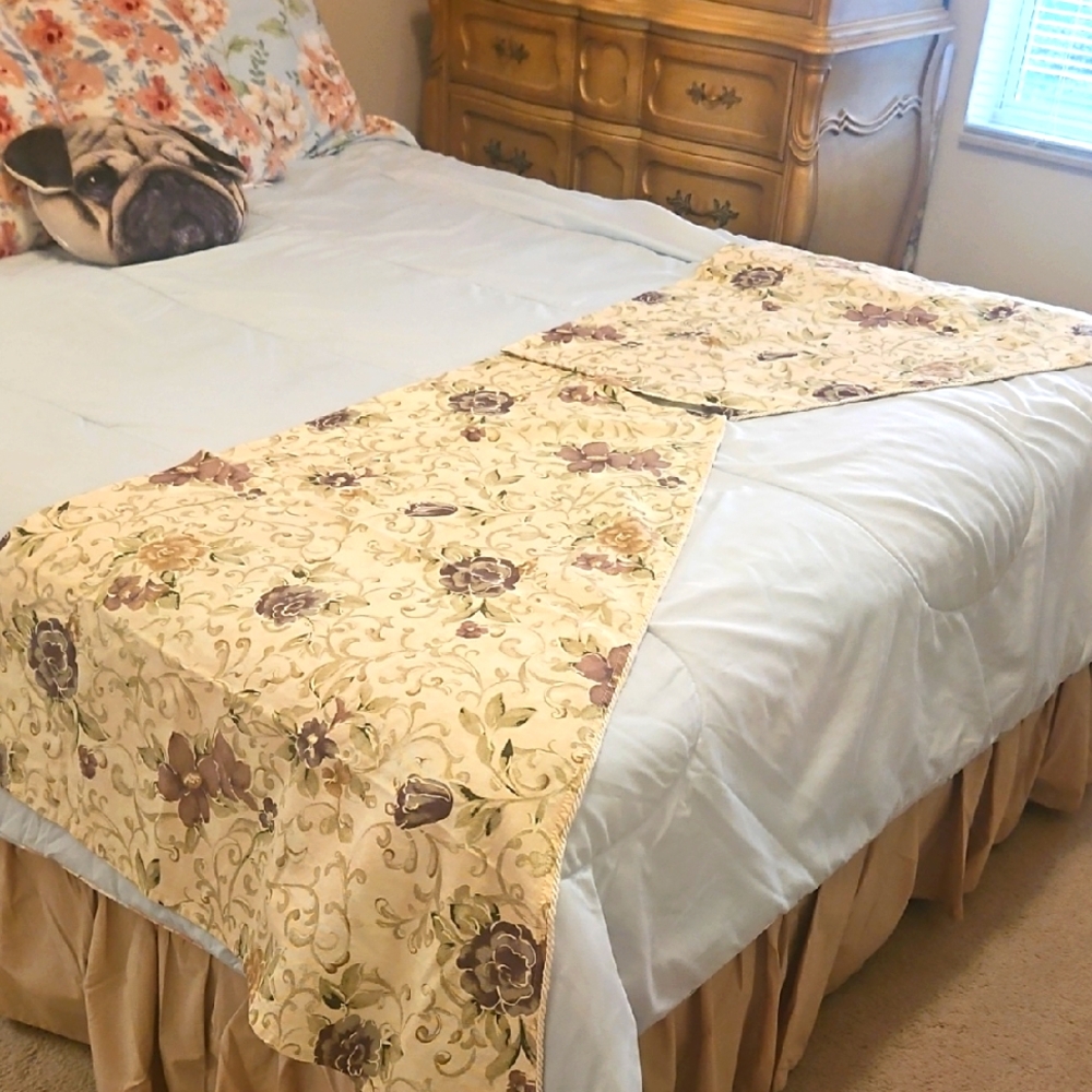 Floral Valance SET of One Window 2 Pieces Included 40x24x36